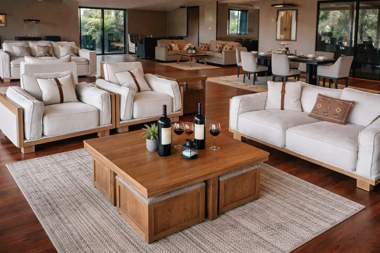 The Mtalii VVIP lounge interior — plush sofas and curated wine moments